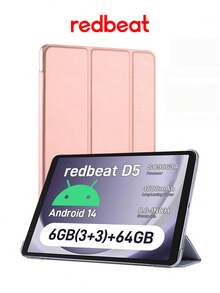 Redbeat C1 8-Inch HD+ Tablet - For Android 14, Quad-Core Processor, 6GB RAM (3+3), 64GB Storage, Expandable To 1TB, Dual Cameras, Lightweight Design, Face Unlock, Supports Wireless Keyboard And Mouse, Suitable For Work, Study And Entertainment - Gun Gray - View 3