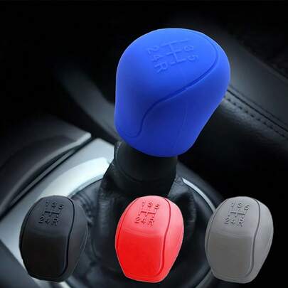 1pc Universal Silicone Gear Shift Knob Cover, Anti-Slip & Wear-Resistant, Manual 6-Speed Gear Shift Protector, Car Interior Accessory