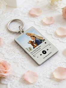 Custom Photo Music Keychain: Personalised Song Display With Optional Message,Song Keychain Personalised Album Style Keyring Music Boyfriend Girlfriend Valentines Music Love Birthday Wedding.Personalised Music Keychain: Custom Photo & Message Gift For Music Lovers - Multicolor - View 12