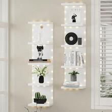 5-Tier Floating Wall Shelf Unit For Wall Decor & Makeup Vanity - White Narrow Cute Display Storage Shelf For Small Spaces, Decorative Vanity Shelf Room Decor - Mixed Colors - View 5