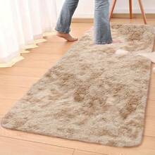 1件粉色/驼色/浅灰色扎染毛绒地毯，高品质可爱舒适保暖毛绒地毯，室内装饰地毯，适用于餐厅、厨房、走廊、床边、卧室和客厅等场所。 - 駝色 - 查看 3