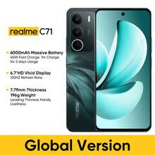 Realme C71 智慧型手機 6GB+128GB/8GB+256GB 全球版 4G LTE，Android 15 解鎖手機，50MP AI 相機，120Hz 螢幕手機 Plus Light，6000mAh 大電池，45W 快充，八核心晶片，不含適配器 - 綠色 - 查看 14