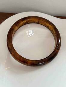 Bộ 4 vòng tay acrylic tròn kiểu retro thanh lịch dành cho nữ, thiết kế đơn giản thời trang, phù hợp cho trang phục thường ngày và các dịp lễ hội. - Nhiều màu - Xem 5