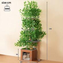 190cm Tall Tree-Shaped Cat Tree With 4 Platforms And A Cat Cave - Made With Pet- Materials, Removable Leaves And Water And Scratch Resistant MDF - Ideal For Cats Who Love To Hide And Climb - 摩卡棕 - 查看 5