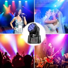 SEBRUANC 105W Moving Head Light, 7LED RGBW 4-In-1 Strobe Effect Light,Sound Activated Auto Play Remote & DMX Control Stage Light For Church Wedding Party Bar Club Live Show Entertainment Stage Lighting - UK Plug(220-240V) - View 13