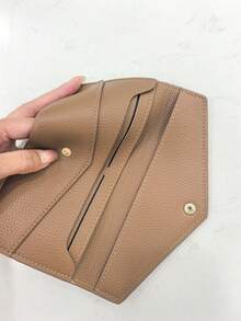 RFID防盗新款女士钱包，柔软皮革信封式长款钱包，超薄便携极简手拿包，女士钱包，教师配件，复古钱包，复古钱包，零钱包，旅行必备夏季钱包 - 棕色 - 查看 2