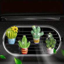 Artificial Succulent Cactus Car Air Vent Fragrance Clip, Car Interior Aromatherapy Diffuser - Cactus With Scented Tea - View 3