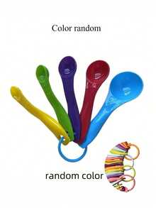 5pcs Colorful Plastic Measuring Cup And Spoon Set - Includes Measuring Cups With Spouts And Handles, Stackable Measuring Cups And Spoons, Durable Kitchen Tools For Precise Cooking And Baking, Essential For Recipes And Baking Basics - Multicolor - View 10