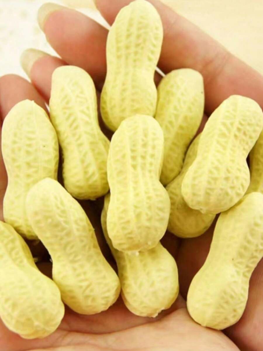 1/ 4/12 Pieces Of Realistic Peanut-Shaped Erasers. Creative And Fun Stationery. Cute Student Prizes. Weird And Unique Erasers. No Crumbs Left Behind. - Round - View 1