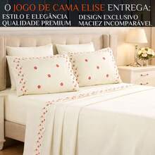 Jogo De Cama Elise King 100%algodao 300 Fios Super Macio - Vermelho - Visão 2