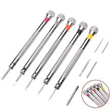 Juego de 5 destornilladores de precisión para joyería de 0.8-1.6mm, juego de destornilladores para reparación de micro relojes, herramienta de reparación de relojes y teléfonos, herramienta de reparación de relojes portátil de alta precisión, herramienta de extracción de correas de reloj con pasador de cadena de reloj mini - destornillador - Ver 1