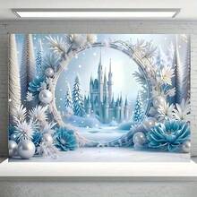 1pc Cold Theme Polyester Birthday Background, Made Of Polyester Material, With Pearls And Various Flower Background Decorations, Stylish Square Wall Decoration, Suitable For Valentine's Day And Birthday Celebration Events, Movie Theme Hanging Decoration, Suitable For Families, Dormitories, Rooms - No Electricity Required - Black - View 6