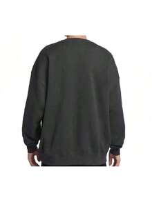 Nike New Men's Round Neck Sports Knitted Drop Shoulder Sweatshirt - Dark Grey - View 4