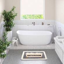 Alfombra de baño con diseño de dibujos animados - Alfombra suave y esponjosa con estampado floral, material de lana sintética, súper absorbente, de secado rápido, gruesa y antideslizante - Felpudo de entrada - Dibujos animados lindos - Ver 9