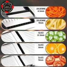 JIASLING Stainless Steel Mandoline, Vegetable Slicer, Potato, Onion, Cucumber, Tomato, Veggie Slicer With Cut-Resistant Gloves - Black - View 5