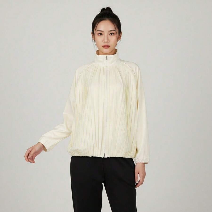 Nike 女士 AS W NSW CLLCTN 褶皱 TRK JKT 梭织夹克（无帽）HJ0518-133 - 白色 - 查看 1