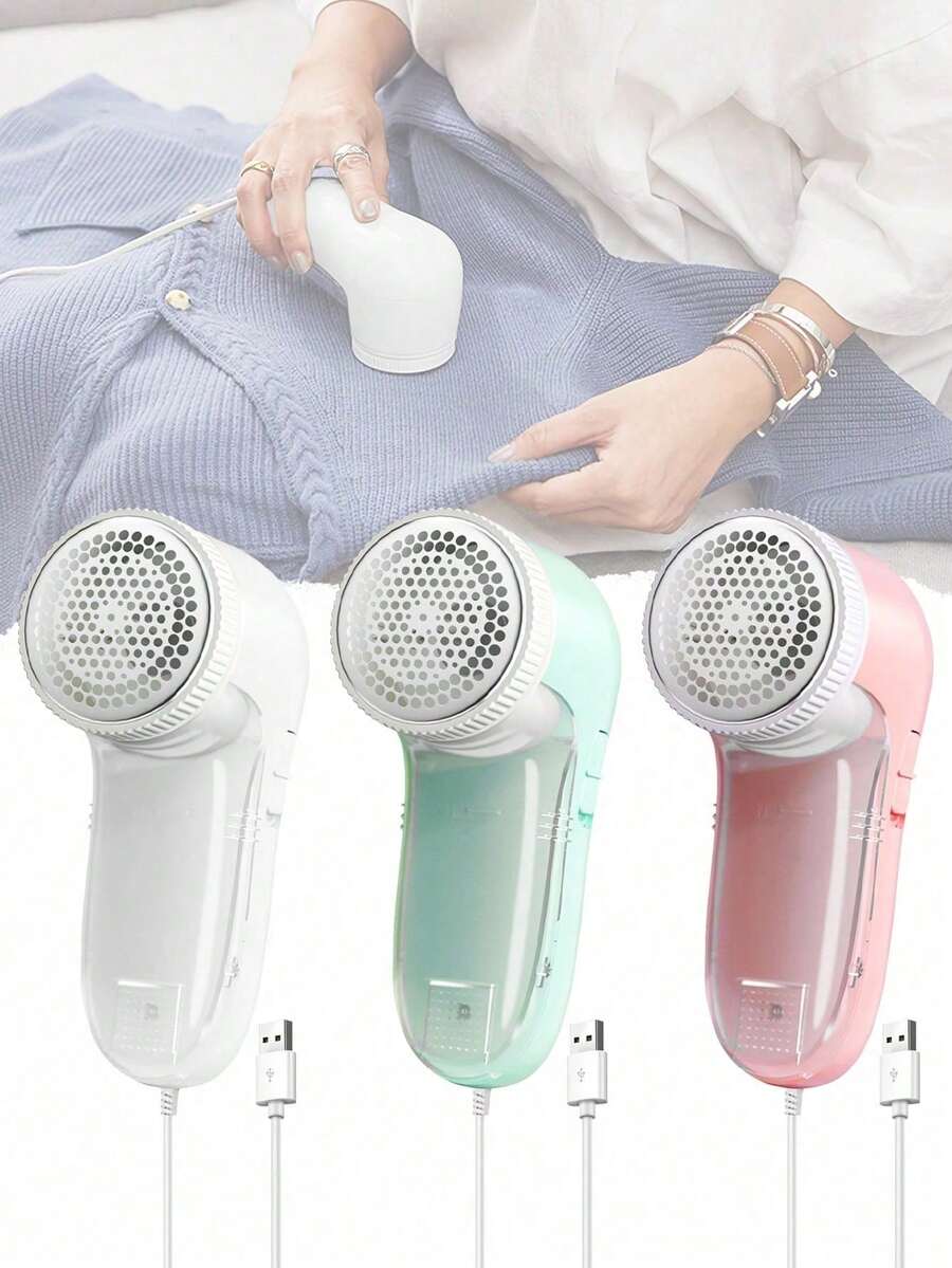 1pc Electric Lint Remover, USB Rechargeable Fabric Shaver, Sweater Fuzz Pill Trimmer, Clothes Lint Brush, Furniture Carpet Cleaner, Home Cleaning Tool
