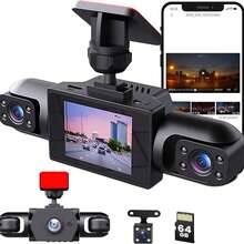 Nueva Cámara de Salpicadero 2026 de 4 Canales Full HD 1080P con Cámaras Frontal y Trasera, Visión Nocturna Infrarroja, Sensor G, Modo de Monitoreo de Estacionamiento (Versión Mejorada de 150mAh) - A - Ver 7