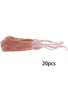 Marcapáginas de borla de seda con bucle de cuerda de 2 pulgadas y pequeño nudo chino, adecuado para la fabricación de joyas, recuerdos, marcapáginas, accesorios de manualidades DIY hechas a mano (polvo de pelado) - Rosa vieja - Ver 7
