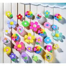 30-Pack Random Color Cute PVC Rubber Flower Charms For Bogg Bags, Handbags, Totes - Ideal Bag Accessories For Girls And Women - Default - View 2