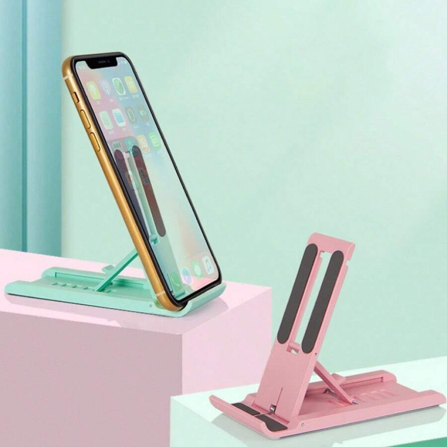 Adjustable Foldable Tablet & Phone Stand, Fits 4.6-12.9 Inch Devices, PVC Material, 6-Level Height Adjustment, Desktop Holder, Suitable For Kindle, Switch And Live Streaming - Multicolor - View 1