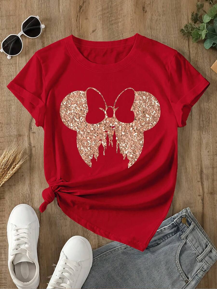 Disney Women T-Shirts - Red - View 1