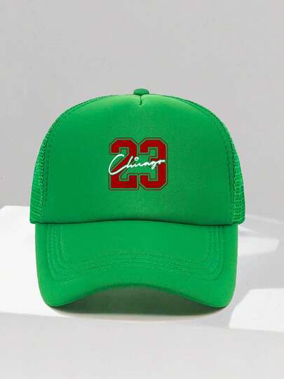 1pc Fashion Sponge Cap Number 23 Printing Adult Truck Driver Hat Baseball Hat Fishing Hat Funny Gift Hat For Men And Women Spring And Summer