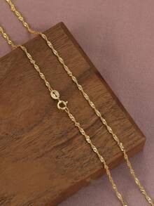 1 pièce Collier délicat pour femme en argent sterling S925 plaqué or, longueur optionnelle 40/45/50/55/60cm, hypoallergénique, chaîne élégante pour la clavicule, chaîne en argent à la mode, convient pour les cadeaux de la Saint-Valentin, l'anniversaire, l'anniversaire, Thanksgiving et Noël - Doré - Voir 14