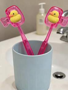 Portable Toothbrush Set With Cute Duck Pattern, Includes Toothbrush Cover, Travel Toothbrush Case, Toothbrush Head Protector, Toothbrush Holder, And Dust-Proof Toothbrush Protector, Suitable For Home And Travel Use, Keeps Your Toothbrush Clean And Maintains Oral Health - Multicolor - View 16