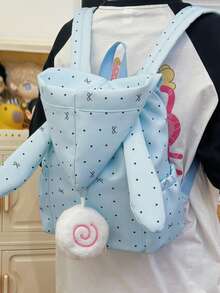 1pc Cute Casual Children's Backpack, Lightweight Student Backpack For Elementary, Preschool, Middle School - Blue - View 6