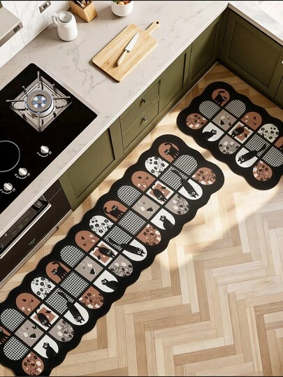 防滑、防油、可水洗厨房地垫，吸水性强，家用地毯