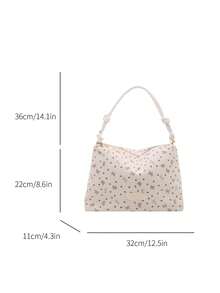 2026 Spring New Polka Dot Bow Tote Bag, Casual Shoulder Crossbody Bag For Students And Commuting - White - View 5