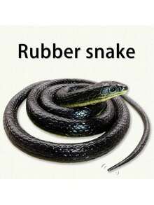 1条逼真超长绿蛇/白蛇/迷你黑蛇，软橡胶巨型白蛇，软橡胶巨型绿蛇，恶作剧蛇，逼真恶作剧眼镜蛇，恶作剧玩具，超长逼真蛇，眼镜蛇模型，生日礼物，赠品，玩具 - 彩色 - 查看 2