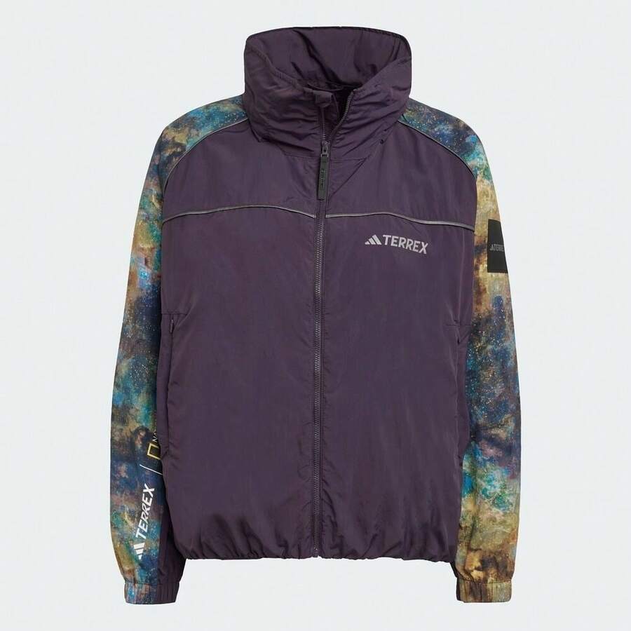 Adidas 女士 NG W W.R AOP 编织连帽外套 JD5837 - 黑色 - 查看 1