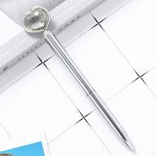 Heart-Shaped Diamond Pen, High-Quality Metal Ballpoint Pen, Creative Student Gift, Advertising Pen With Crystal Heart Logo - Multicolor - View 7