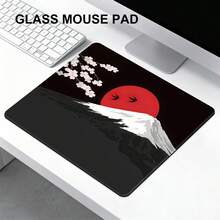 Glass Mouse Pad, Japanese Mountain & Cherry Blossom Series, Smooth Glass Surface, Enhanced Precision & Speed, Stain-Resistant & Easy To Clean, Dual-Use Hard Mouse Pad For Gaming & Office - View 5