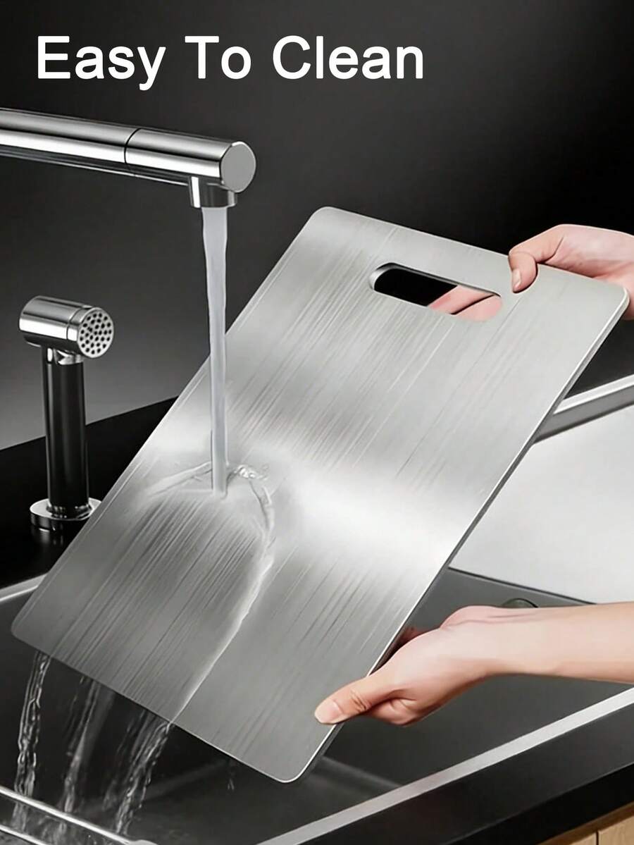 3pcs/1pc Stainless Steel Cutting Board, Stainless Steel Kitchen Chopping Board For Meat, Fruit And Vegetable, Kitchen Set - Silver - View 1