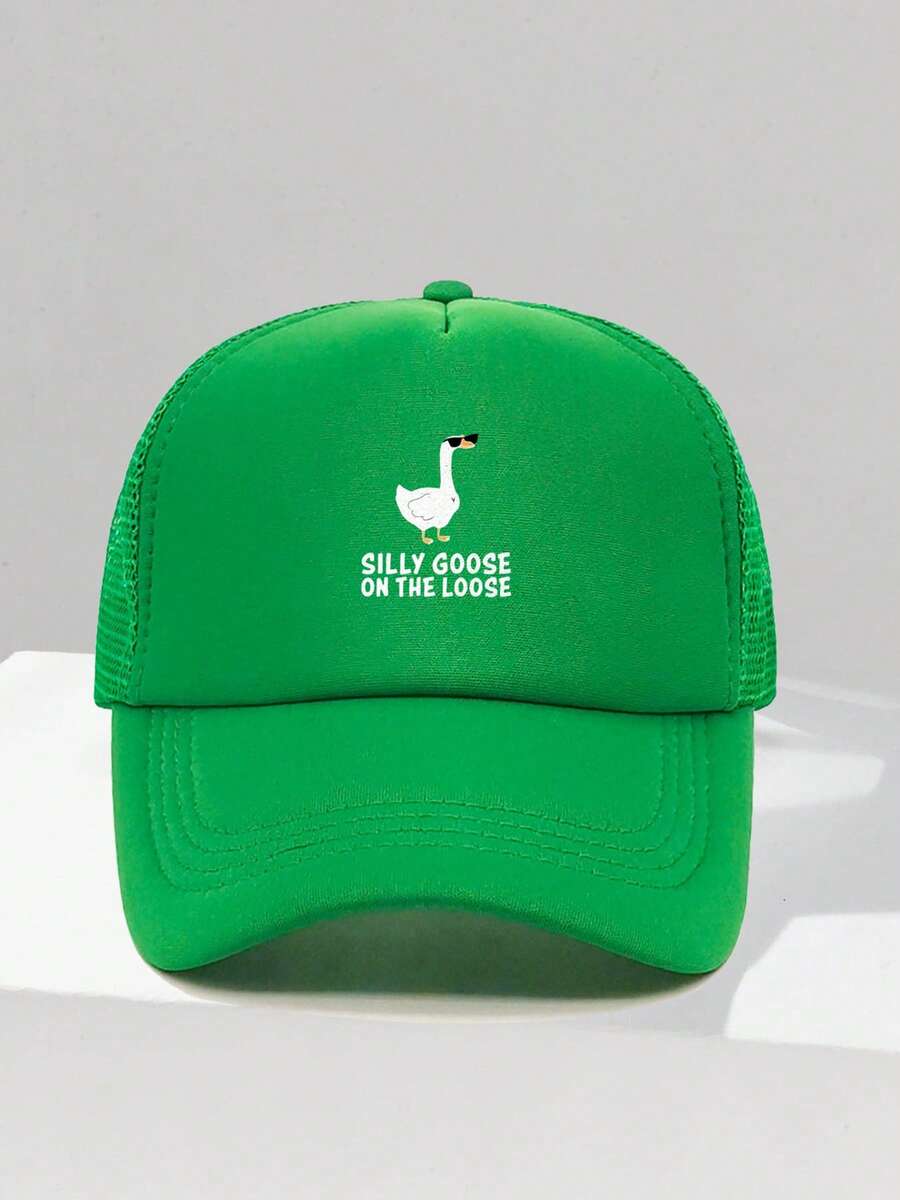 1pc Fashion Sponge Cap SILLY GOOSE Printing Adult Truck Driver Hat Baseball Hat Fishing Hat Funny Gift Hat For Men And Women Spring And Summer - Multicolor - View 1