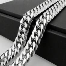 1pc Men/Women Stainless Steel Hip Hop Style Necklace Bracelet Chain, Suitable For Street Hip Hop Jewelry - Silver - View 6