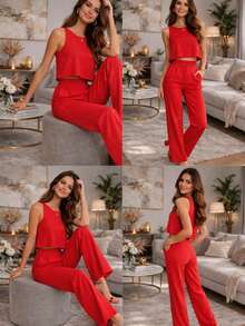 Casual Elegant Linen Home - 紅色 - 查看 1