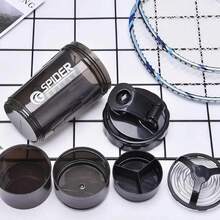 2-In-1 Protein Shaker Bottle, Leak-Proof Blender Mixer, Non-Slip Triple-Layer Twist Cap 3oz Cup With Pill Tray, Fitness Water Bottle With Cleaning Brush - Red Cup + Brush - View 5