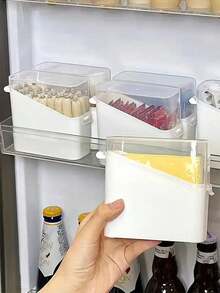 1/2pcs Minimalist Transparent Plastic Cheese Storage Box With Lid, Food Preservation Container, Multifunctional For Kitchen, Office, Refrigerator, Coffee, Tea, Food Storage, Home Decor, Kitchen Supplies, Father's Day, New Year, Summer, Back To School Gift - Multicolor - View 10