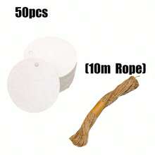 50pcs/100pcs 5cm/1.57in Round Gift Tags, White/Black/Light Brown Paper Handmade Labels, DIY Decoration, Sewing Supplies, Arts & Crafts, Gift Packaging Tags - Multicolor - View 24