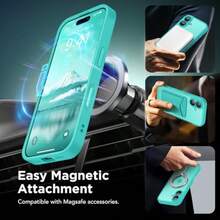 GolbinBox Magnetic For IPhone 16 Case With Camera Control Capture ButtonCompatible With MagSafe [Full Camera Protection][2X Screen Protectors] Matte Translucent Phone Cover For 16 6.1" Dark Teal - Dark Teal - View 3