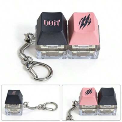 2-Key KPOP Keycap Keychain, "DO IT" Keychain, Bag Charm, Phone Charm, Made Of PET Material, Suitable For Concert Keychain And Fans