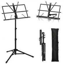 1pc Adjustable Height Portable Folding Metal Music Sheet Stand, With Storage Bag, Suitable For Storage Or Travel, Ideal As Musical Instrument Accessory Gift, Multiple Colors Available - Multicolor - View 2