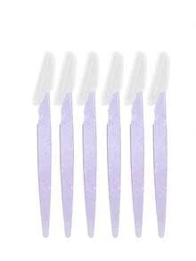 12件/6件/1件/套亮粉色女士专用理发器 - 亮粉色理发器、眉刀、面部剃毛器、去角质工具，长柄设计，配有精密保护套，不锈钢保护网刀片带盖，可重复使用和清洗，适合初学者修眉和面部毛发修剪。 - 淺粉色 - 查看 6