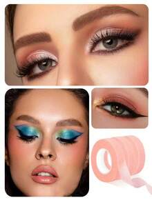 6pcs Eye Shadow Tape, Eye Shadow & Eyeliner Pen Auxiliary Tools, Eye Makeup Auxiliary Tools, Eye Makeup Setting Cream, Eye Makeup Protection Tape, Professional Eyelash Tape, Adhesive Cloth Eyelash Tape, Breathable Micropore Cloth Eyelash Grafting Tape, Eyelash Lifting Tape, Breathable Hypoallergenic Eyelash Isolation Film - Multicolor - View 2