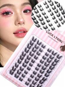 60/80/90/240pcs Soft, Thin, Wispy Faux Mink Eyelashes, Transparent Stem, Natural Messy Wispy Fairy Lashes - View 13