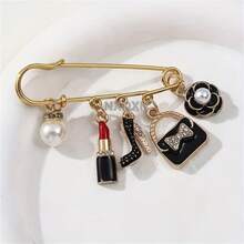 1枚时尚优雅合金胸针，精致外套胸针配饰，防滑裤腰夹，包包挂饰，时尚女士配饰 - 彩色 - 查看 3